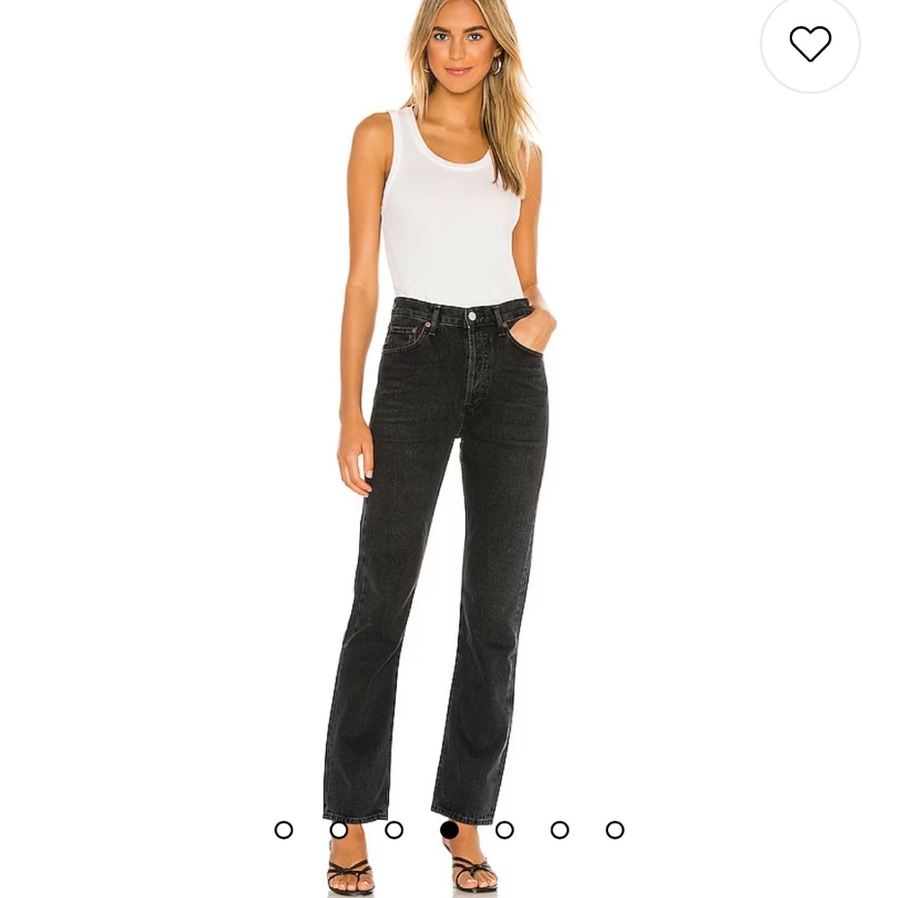 Agolde Black Straight Leg Jeans